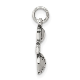 Sterling Silver Antiqued I (Heart) Baseball Charm