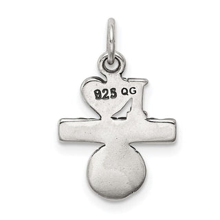 Sterling Silver Antiqued I (Heart) Baseball Charm