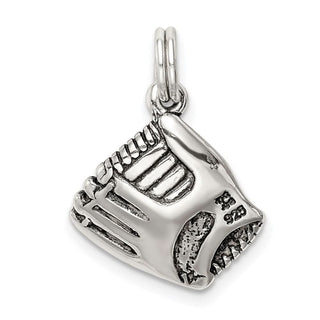 Sterling Silver Baseball Glove w/Simulated Pearl Charm