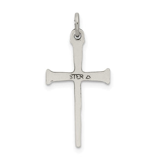 925 Sterling Silver Antiqued Nail Cross Pendant QC5237