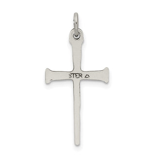 925 Sterling Silver Antiqued Nail Cross Pendant QC5237