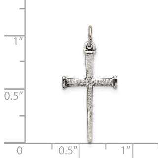 925 Sterling Silver Antiqued Nail Cross Pendant QC5237