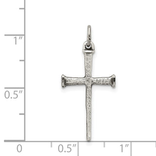 925 Sterling Silver Antiqued Nail Cross Pendant QC5237