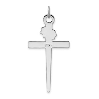 Rhodium-Plated and Yellow 925 Sterling Silver Cross Pendant QC5240