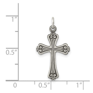 Sterling Silver Antiqued Cross Charm QC5248