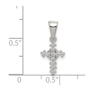 Sterling Silver CZ Cross Pendant QC5264