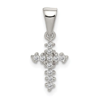 Sterling Silver CZ Cross Pendant QC5264