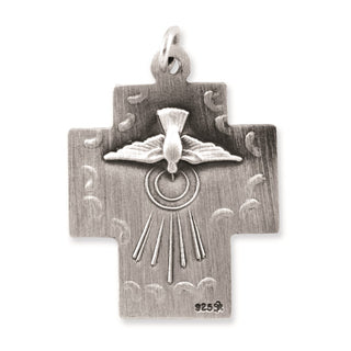 925 Sterling Silver Antiqued Alpha Omega Cross Pendant