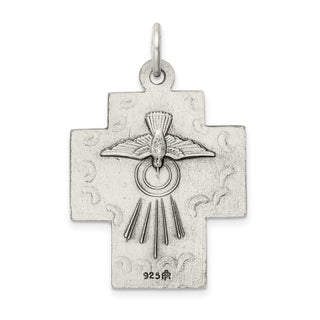 925 Sterling Silver Antiqued Alpha Omega Cross Pendant