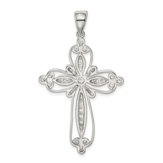 925 Sterling Silver Cubic Zirconia Filigree Cross Pendant