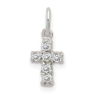 Sterling Silver CZ Cross Charm QC5333