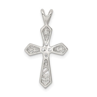 925 Sterling Silver Cubic Zirconia Passion Cross Pendant QC5342