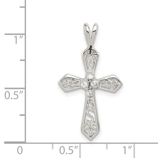 925 Sterling Silver Cubic Zirconia Passion Cross Pendant QC5342