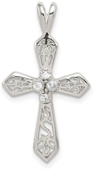 925 Sterling Silver Cubic Zirconia Passion Cross Pendant QC5342