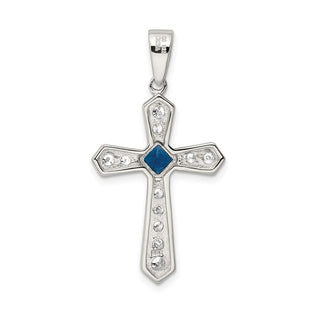925 Sterling Silver Cubic Zirconia Passion Cross Pendant QC5348