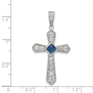 925 Sterling Silver Cubic Zirconia Passion Cross Pendant QC5348