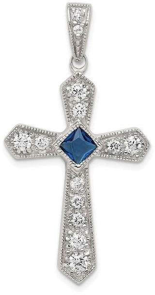 925 Sterling Silver Cubic Zirconia Passion Cross Pendant QC5348