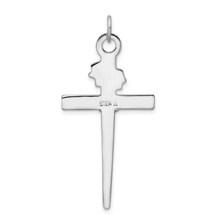 Rhodium-Plated and Yellow 925 Sterling Silver Crucifix Pendant QC5421