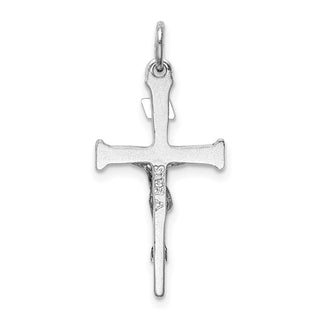 Sterling Silver Rhodium-plated & Gold-plated Crucifix Charm