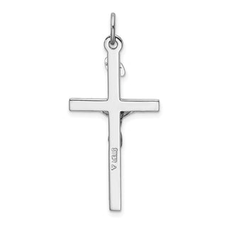 Rhodium-Plated and Yellow 925 Sterling Silver Crucifix Pendant QC5428