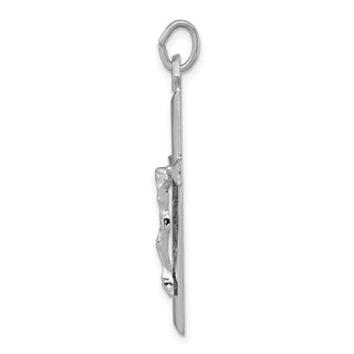 Rhodium-Plated 925 Sterling Silver Crucifix Pendant QC5429