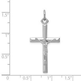 Rhodium-Plated 925 Sterling Silver Crucifix Pendant QC5429