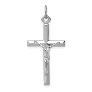 Rhodium-Plated 925 Sterling Silver Crucifix Pendant QC5429