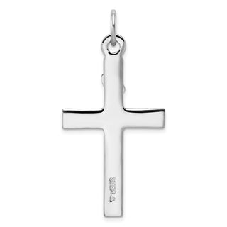 Rhodium-Plated and Yellow 925 Sterling Silver Crucifix Pendant QC5432