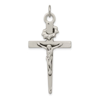 925 Sterling Silver Antiqued Crucifix Pendant QC5434