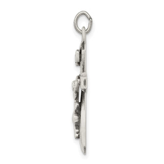 925 Sterling Silver Antiqued Inri Crucifix Pendant QC5437