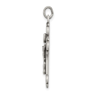 925 Sterling Silver Antiqued Inri Crucifix Pendant QC5438