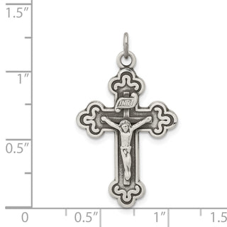 925 Sterling Silver Antiqued Inri Crucifix Pendant QC5438