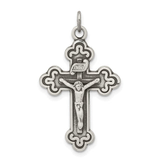 925 Sterling Silver Antiqued Inri Crucifix Pendant QC5438