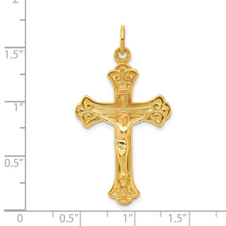 Gold Plated 925 Sterling Silver Inri Crucifix Pendant QC5469