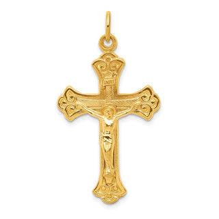 Gold Plated 925 Sterling Silver Inri Crucifix Pendant QC5469