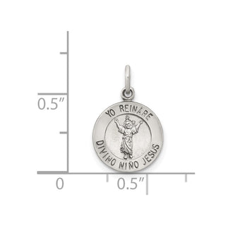 Sterling Silver Divino Nino Medal Pendant (Divine Infant Jesus) QC5476