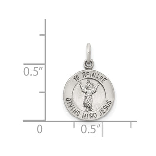 Sterling Silver Divino Nino Medal Pendant (Divine Infant Jesus) QC5476