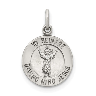 Sterling Silver Divino Nino Medal Pendant (Divine Infant Jesus) QC5476