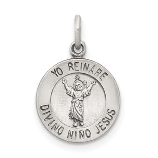 Sterling Silver Divino Nino Medal Pendant (Divine Infant Jesus) QC5476