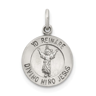 Sterling Silver Divino Nino Medal Pendant (Divine Infant Jesus) QC5476