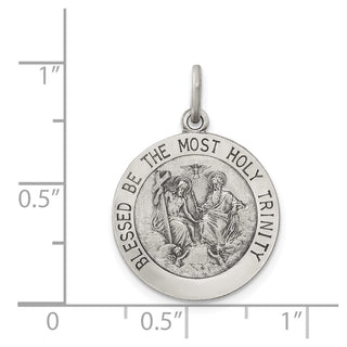 Sterling Silver Antiqued Holy Trinity Medal Pendant