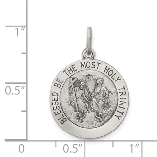 Sterling Silver Antiqued Holy Trinity Medal Pendant