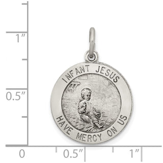 Sterling Silver Antiqued Infant Jesus Medal Pendant
