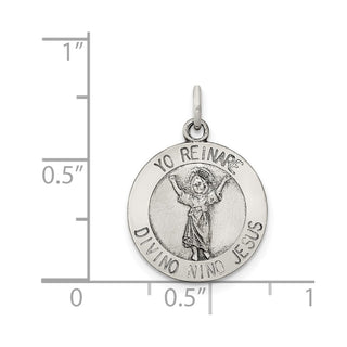 Sterling Silver Divino Nino Medal Pendant (Divine Infant Jesus) QC5486