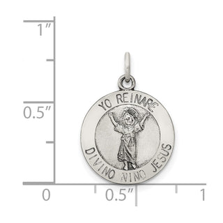 Sterling Silver Divino Nino Medal Pendant (Divine Infant Jesus) QC5486