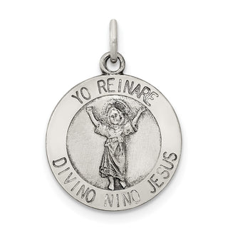 Sterling Silver Divino Nino Medal Pendant (Divine Infant Jesus) QC5486