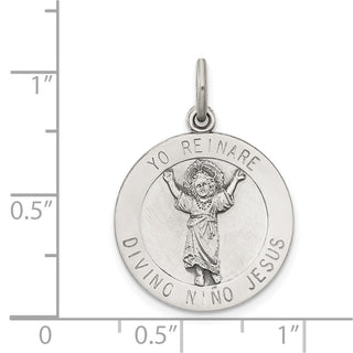 Sterling Silver Divino Nino Medal Pendant (Divine Infant Jesus) QC5487