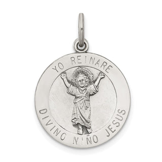 Sterling Silver Divino Nino Medal Pendant (Divine Infant Jesus) QC5487