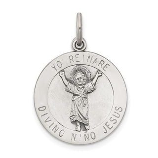 Sterling Silver Divino Nino Medal Pendant (Divine Infant Jesus) QC5487