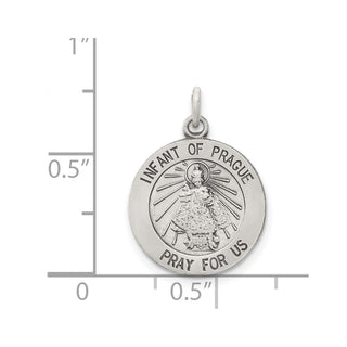 Sterling Silver Antiqued Infant of Prague Medal Pendant QC5492